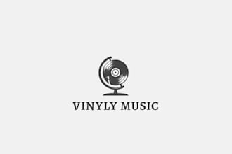 design a vintage and creative music company logo