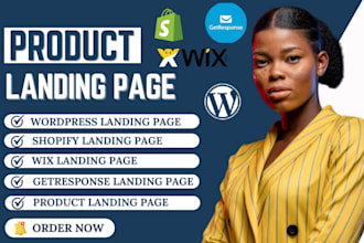 create product landing page for digital campaign on getresponse, wordpress, wix