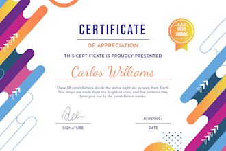 professional certificate design with 2 free certificcate