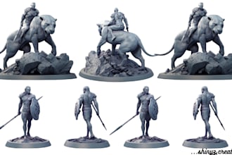 sculpt dnd character model, 3d age of sigmar model, fantasy character model, stl