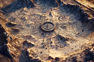 design fantasy map illustration isometricevent or city map