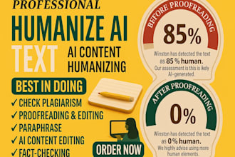 humanize and proofread ai generated content and academic documents