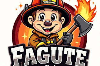 design high quality esport firefighter mascot logo with unlimited revision