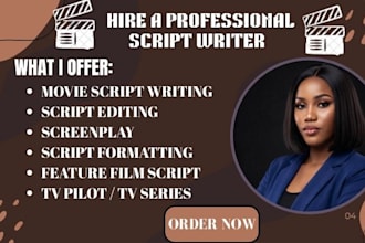 do movie script, screenplay, script editing, screenwriting, TV pilot TV series