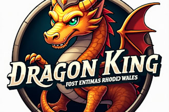 design high quality dragon king mascot logo with fastest delivery