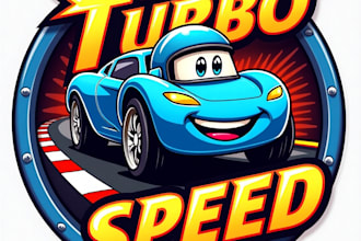 design high quality esport car racing mascot logo with free source file