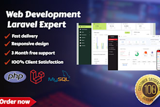 develop a custom laravel web application, admin panel, or CRM