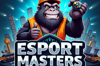 design high quality esport gorilla mascot logo with creative concepts