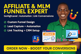 gohighlevel sales funnel for affiliate marketing or MLM promotion link promotion