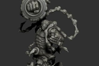 sculpt 3d anime character,fan art,printable stl,action figure,cut and key model