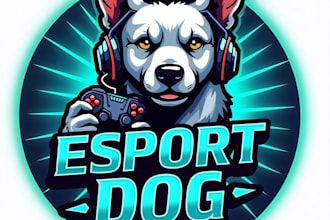 design high quality esport dog mascot logo for your business