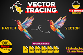 recreate, redraw, vectorize, trace your logo or image