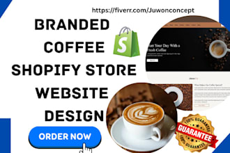 design branded coffee shopify tea store cafe private label coffee website