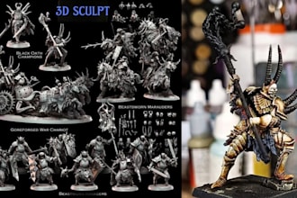 convert 2d to 3d miniature, warhammer 40k dnd fantasy figures for 3d printing