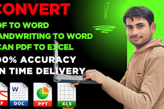 convert pdf to word, handwriting to word, scan pdf to excel
