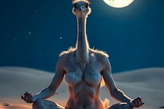 design surreal animal human hybrid character art for you