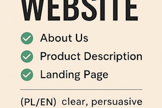 write your landing page or about us page website copy