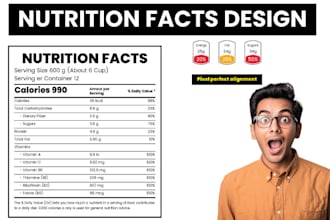 create your nutrition facts label design