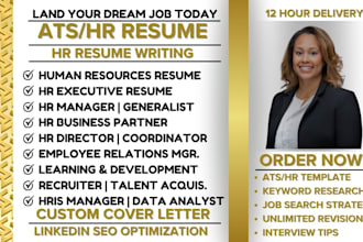 write human resources resume, HR business partner, generalist, director, ta shrm