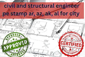 professional civil and structural engineer pe stamp ar, az, ak, al for city
