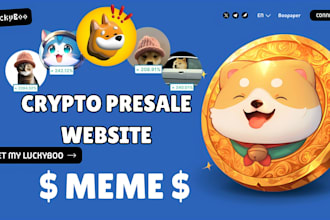 crypto presale website solana meme coin blockchain dapp ico presale landing page