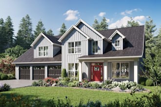 be house exterior designer,renovate apartment, frontyard, cgi walkthrough,corona