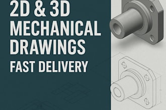 create 2d and 3d mechanical drawings in autocad, creo, catia