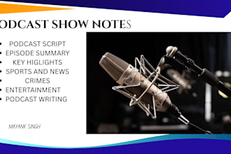 do podcast show notes and graphic design
