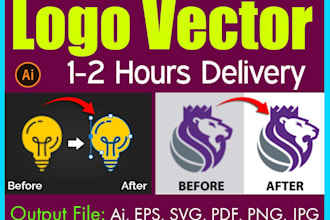 adobe illustrator work ,vector tracing, redraw vector