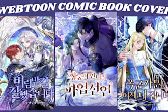 draw shonen manhwa anime character manga  webcomic webtoon book cover art design