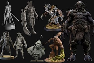 sculpt 3d character toy status miniature diorama dnd figue model for 3d printing