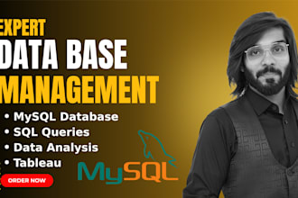 do mysql database management, data manipulation, and tableau integration