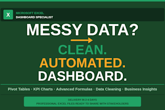 create excel dashboard and mis report for business