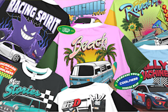 made automotive illustration for your apparel brand