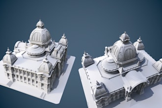 3d terrain figure,medieval minis,tabletop wargames, monument sci fi castle print