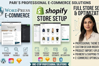 professionally setup  shopify l wordpress l e commerce l blogging and business