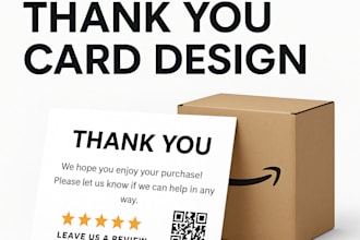 custom amazon thank you card  product insert design