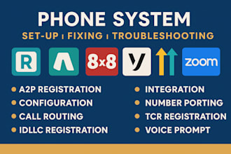 setup call routing voip ivr a2p 10dlc on ghl ringcentral aircall vonage 8x8 zoom