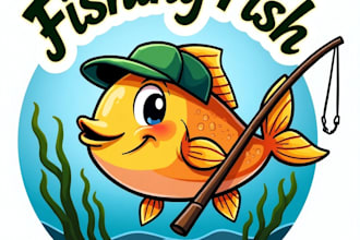 design high quality esport fishing mascot logo with unlimited revision