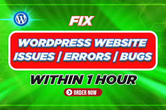 fix wordpress issues, errors and bugs or debug wordpress website