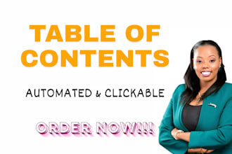 create a clickable table of contents for your PDF, word documents, etc