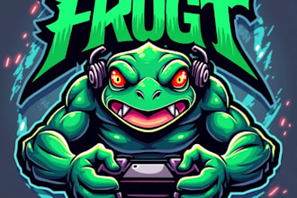 design high quality esport frog mascot logo with free source file