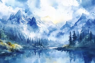 do creative watercolor landscape art