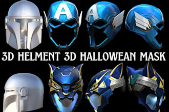 3d head, 3d helmet, 3d mask, 3d face, 3d cosplay model oni mask for printing