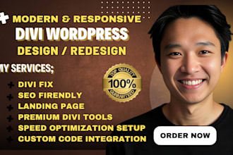 be your divi expert for divi wordpress website using divi builder, divi theme
