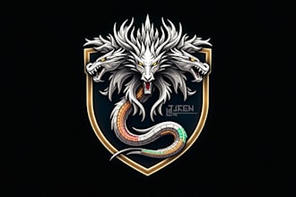 design super hydra dragon head mascot logo for you in 12 hours