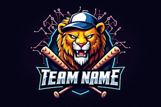 make a high quality lion baseball sport mascot logo design for your team
