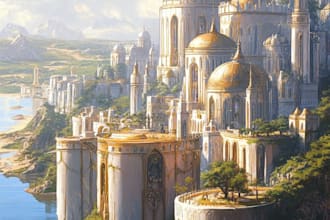 do a science fiction city, cyberpunk, fantasy game art
