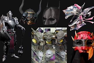 design 3d cosplay mask 3d helmet wearable full knight armor for 3d printing