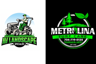 design modern agriculture, landscape, lawn care, farm, tree and business logo